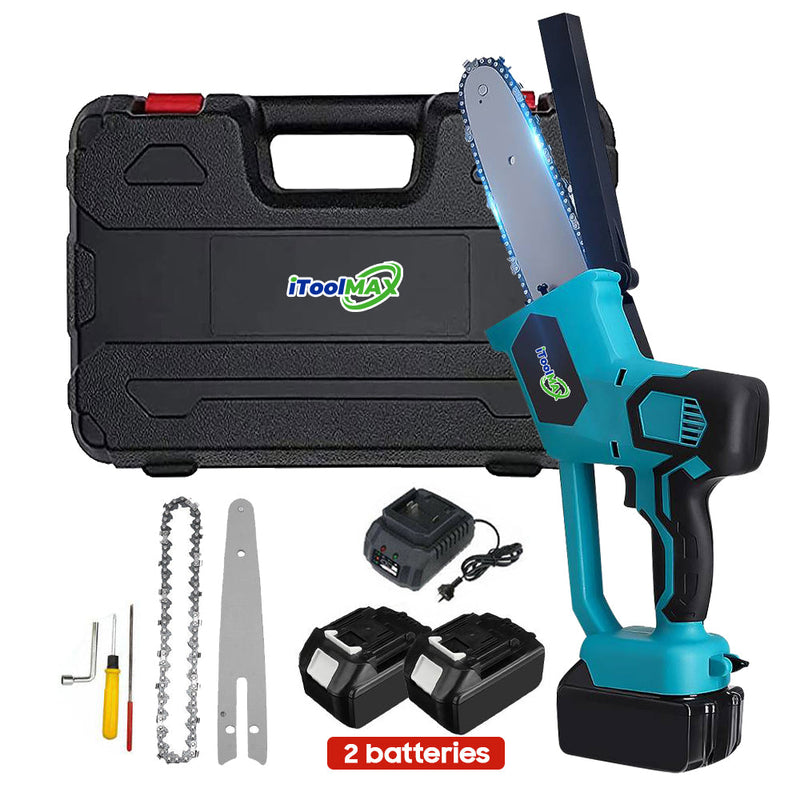 Motosierra eléctrica inalámbrica de 8" y 10" con 2 baterías