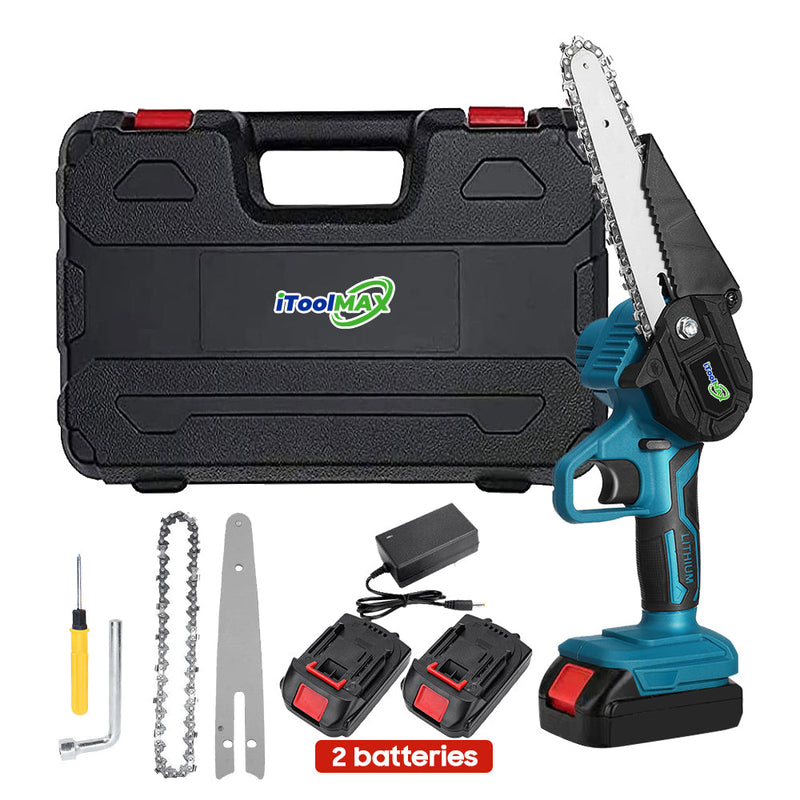 Motosierra inalámbrica para cortar madera de 4"/6" con 2 baterías Power