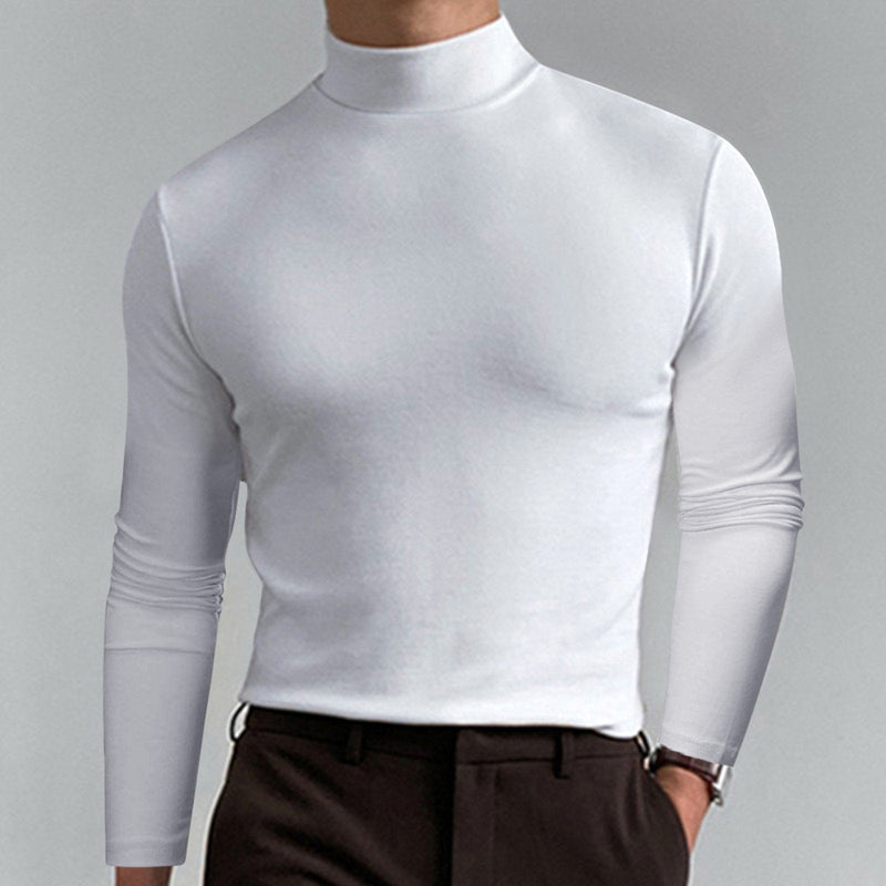 👕 60% OFF NOW! ✨ Men's High Neck Slim Fit T-Shirt - Stretchy & Breathable Fabric, Modern Style for Gym or Casual Wear 🏃‍♂️📦