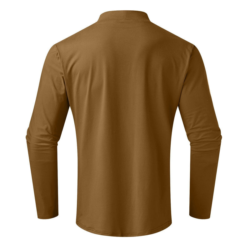 👕 60% OFF NOW! ✨ Men's High Neck Slim Fit T-Shirt - Stretchy & Breathable Fabric, Modern Style for Gym or Casual Wear 🏃‍♂️📦